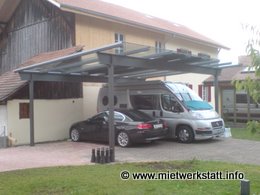 Carport mit Vollglasdach